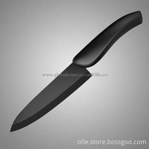 6-inch Kitchen Black Blade Ceramic Knife, 35-42° Cutting Edge Angle